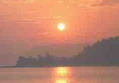 余島湾の夕陽